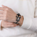 Personality Creative Jewelry Hip Hop Punk Stainless Steel Polished Skull Skeleton Bracelet