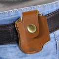 Factory Handmade Genuine Leather Lighter Case Custom Lighter Sleeve Cover Portable Leather Belt Pouch for Small Mini Lighter