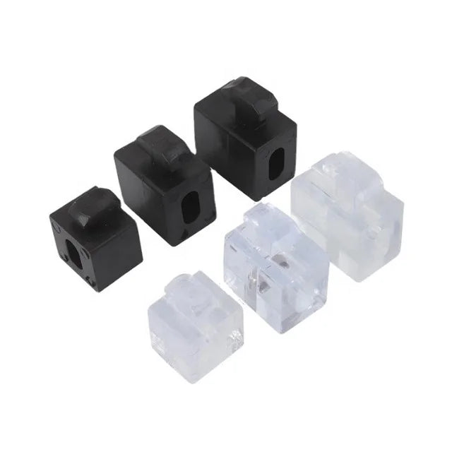 Transparent/Black 6/8/10 Slot PVC Aluminum Profile Mounting Block with Square Nuts for Glass Mounting Industrial Connector