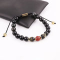 New Design Natural Stone Black Agate Tibetan Beads Friendship Custom Macrame Bracelet Men Women