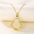 Hot-Sale Jade Buddha Pendant Necklace Adjustable Stainless Steel Gold Plated Chain Maitreya Buddha Necklace Pendant Zircon