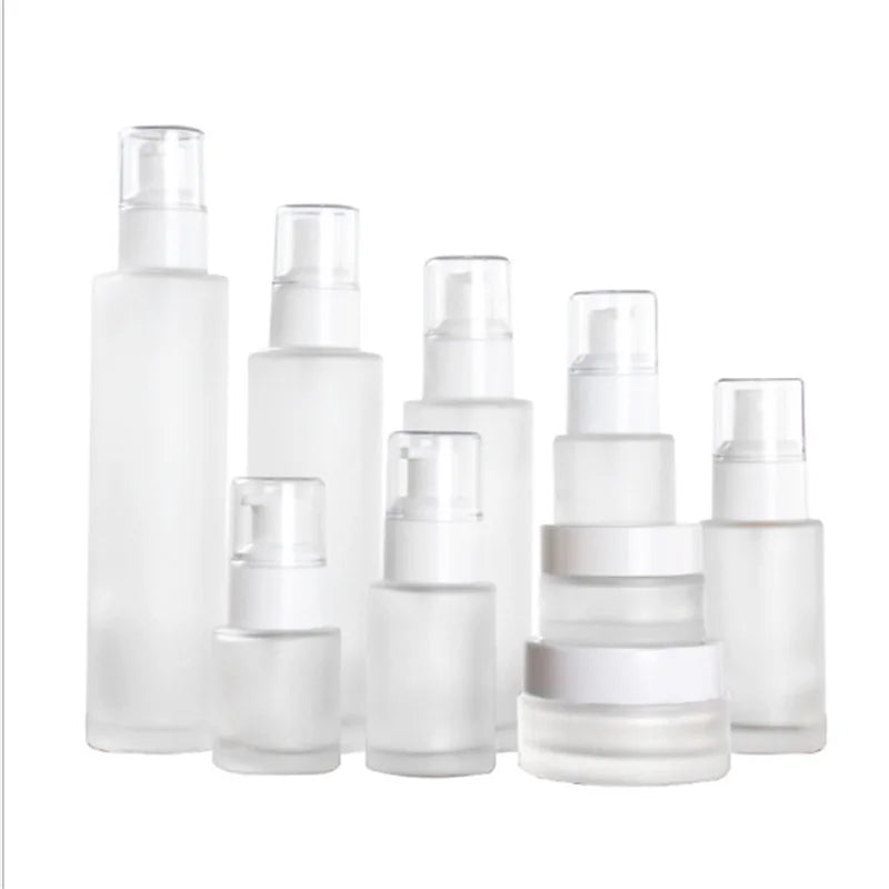 20ml 30ml 60ml 100ml 120ml clear Frosted Refillable Empty Flat Shoulder Glass Spray Bottle for Perfume Lotion Cosmetic Packaging