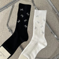 Wholesale Luxury Women's Cotton Socks with Glitter Bow Breathable and Sparkling for Spring and Autumn Ankle Length