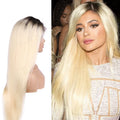 14 Inch 150% Density Brazilian Human Hair Pre Plucked Glueless Wigs Full HD Lace 13X4 Ombre 613 Straight Pre Bleached Wig