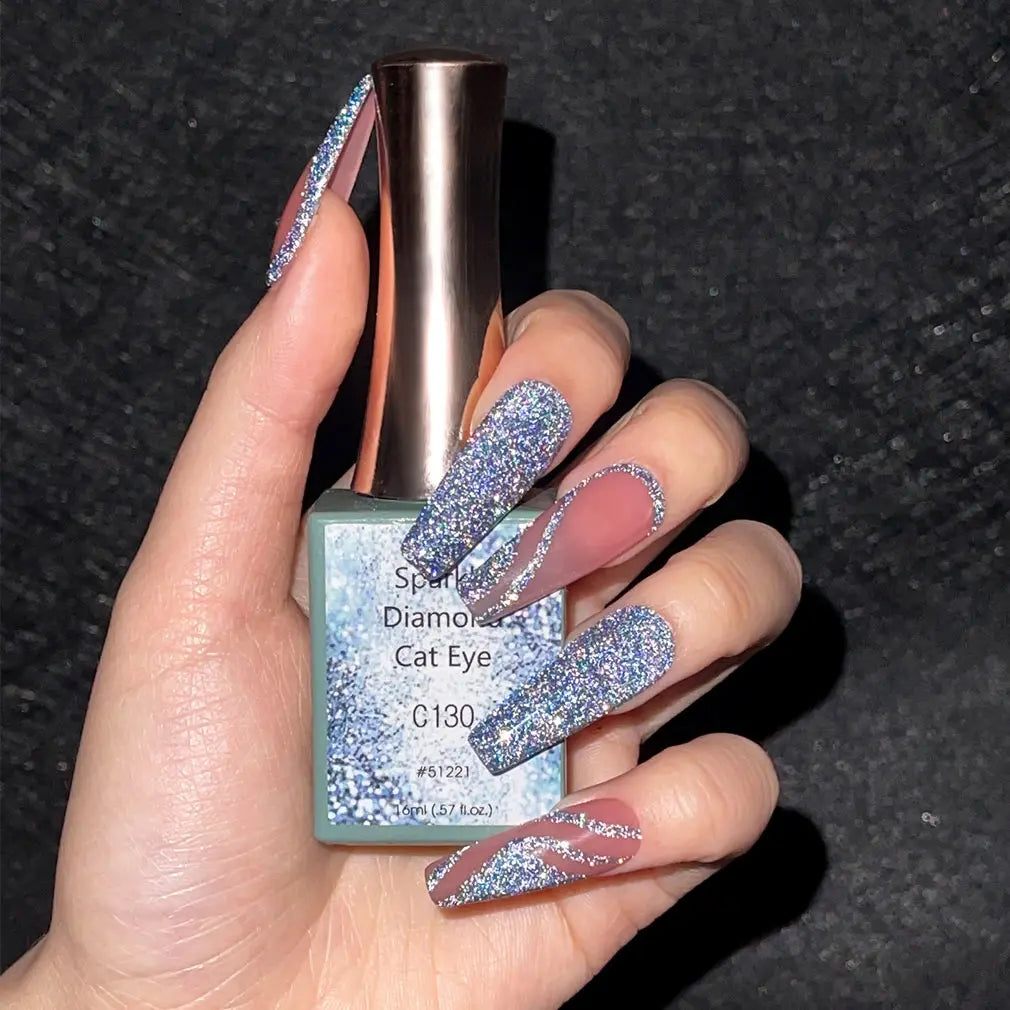 CANNI Moonlight Sparkle Diamond Reflective Cat Eyes Gel Polish Varnishes15ML  Spar Cat Eyes Soak off Enamel UV Gel Nail Polish
