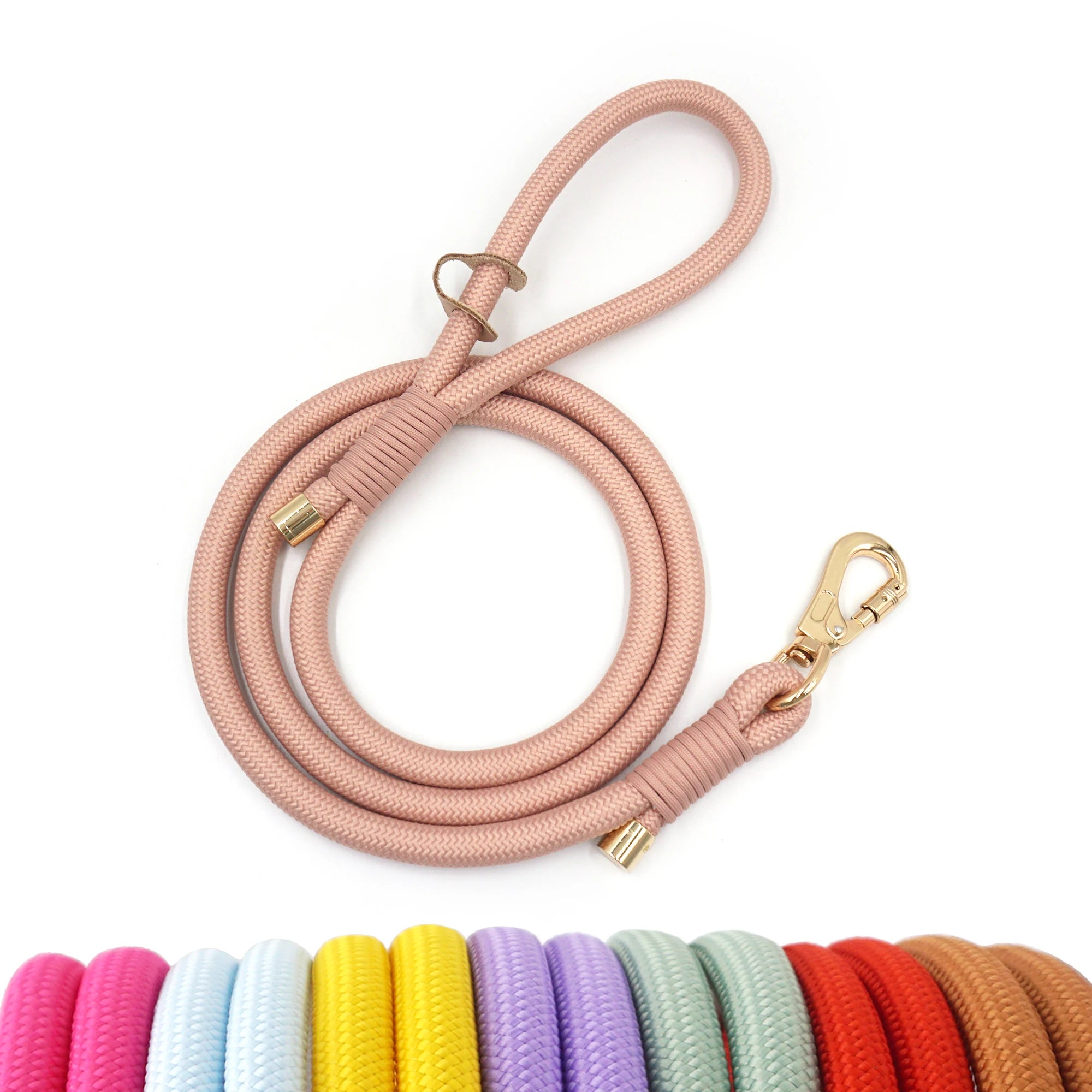 Tiktok Trend 2024 Fashion Trends Personalized Pet Rope Leash Colorful Polyester Dog Leash Custom Long Leash for Dog Training