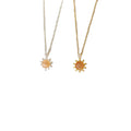 HOYA 925 Sterling Silver Birthstone Pendant Exquisite Crystal Sunflower Diamond Natural Sunstone Flower Shape Pattern Chains