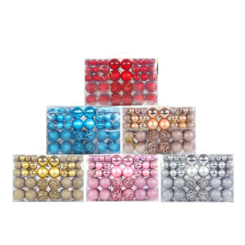 Christmas 100Pcs 3-6cm Bright Cut Out Ball Christmas Tree Pendant Duoduo Package Gift Box  Christmas Ball Set & Tree Ornaments