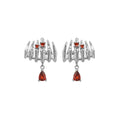 Wuqie Real 925 Sterling Silver Earrings Luxury Earrings Women Red Zirconia Skull Stud Earrings