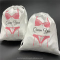 Custom White Silk Satin Underwear Lingerie Dust Bag Satin Bikini Beachwear Packaging Bag