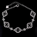 Sterling Silver 5*7mm Semi Mount Bracelet Empty Support Blank Claws Setting S925 Base Holder Without Center Stone for Inlay DIY