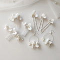 Beautiful Handmade Wedding Floral Hair Accessories Jewelry Porcelain Flower Pearl Bridal Comb Bobby Pins for Women Girls