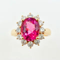 Oval Natural Blue Tourmaline Diamond Genuine 18k Gold Gemstone Engagement Classic Rings for Women Jewelry