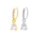 HENGSEN 18K Gold Plated Nose Piercing Jewelry Cubic Zirconia Hoop With Water Drop Dangle Nose Ring for Women 680-18#