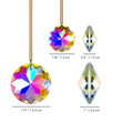 GOLDENHAITAI Crystal Suncatcher Pendant for Window Hanging Crystals Decoration Round Jewelry Ornament Accessories AB