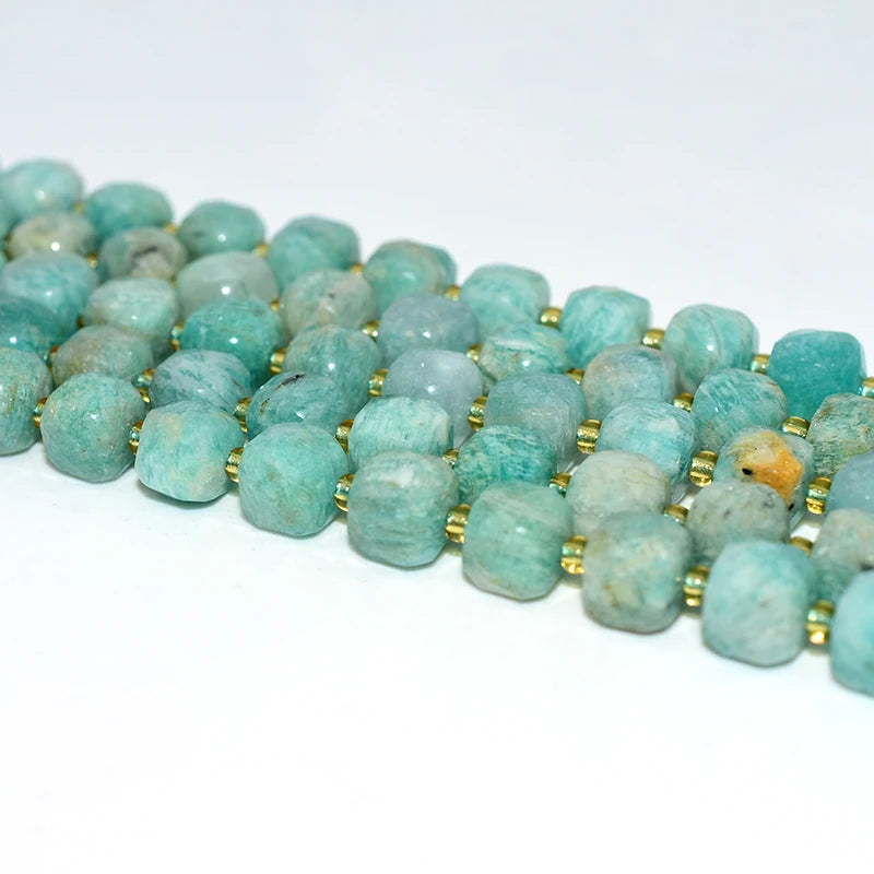 Factory Wholesale Price 100% Natural 8*8mm Faceted Amazonite Loose Gemstone Beads