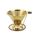 Portable  Metal Paperless Titanium 304 Stainless Steel Pour Over Coffee Filter V-Shaped Coffee Dripper