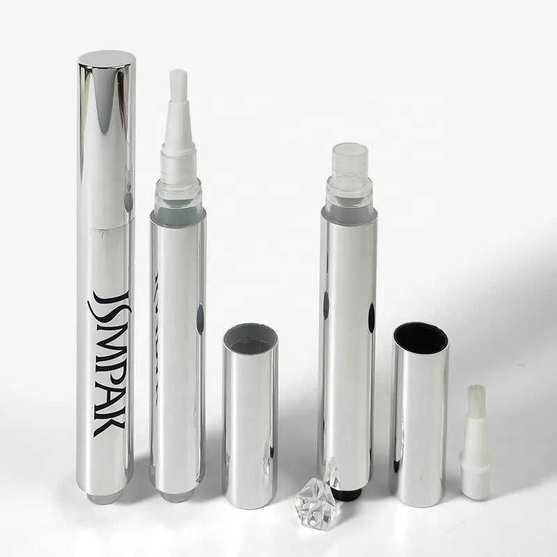 Custom Logo 2.8ml 4ml Aluminum Cosmetic Tube Nail Gel Twist Cuticle Oil Pen with Brush Applicator