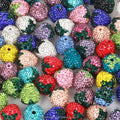 AsVrai U 1pc 16x17mm Multicolor Strawberry-shaped Clay Rhinestones Loose Spacer Beads for Jewelry Making Pen Beads Accessories