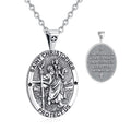 Oval Shaped Saint Christopher 925 Sterling Silver Fine Jewelry Religion Pendants for Travellers