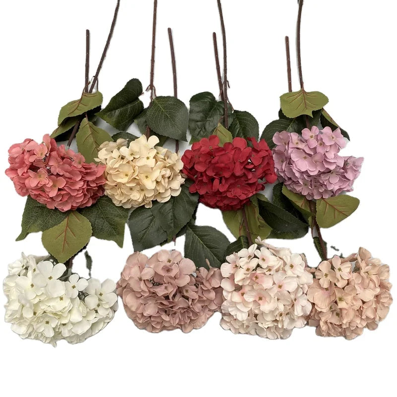 High Quality Silk Wedding Decorative Hydrangeas Single Stem Artificial Flowers Hydrangea