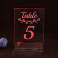 Transparent Acrylic Colorful Lighting Numbers LED Table Card with Display Holder for Wedding/Holiday Party