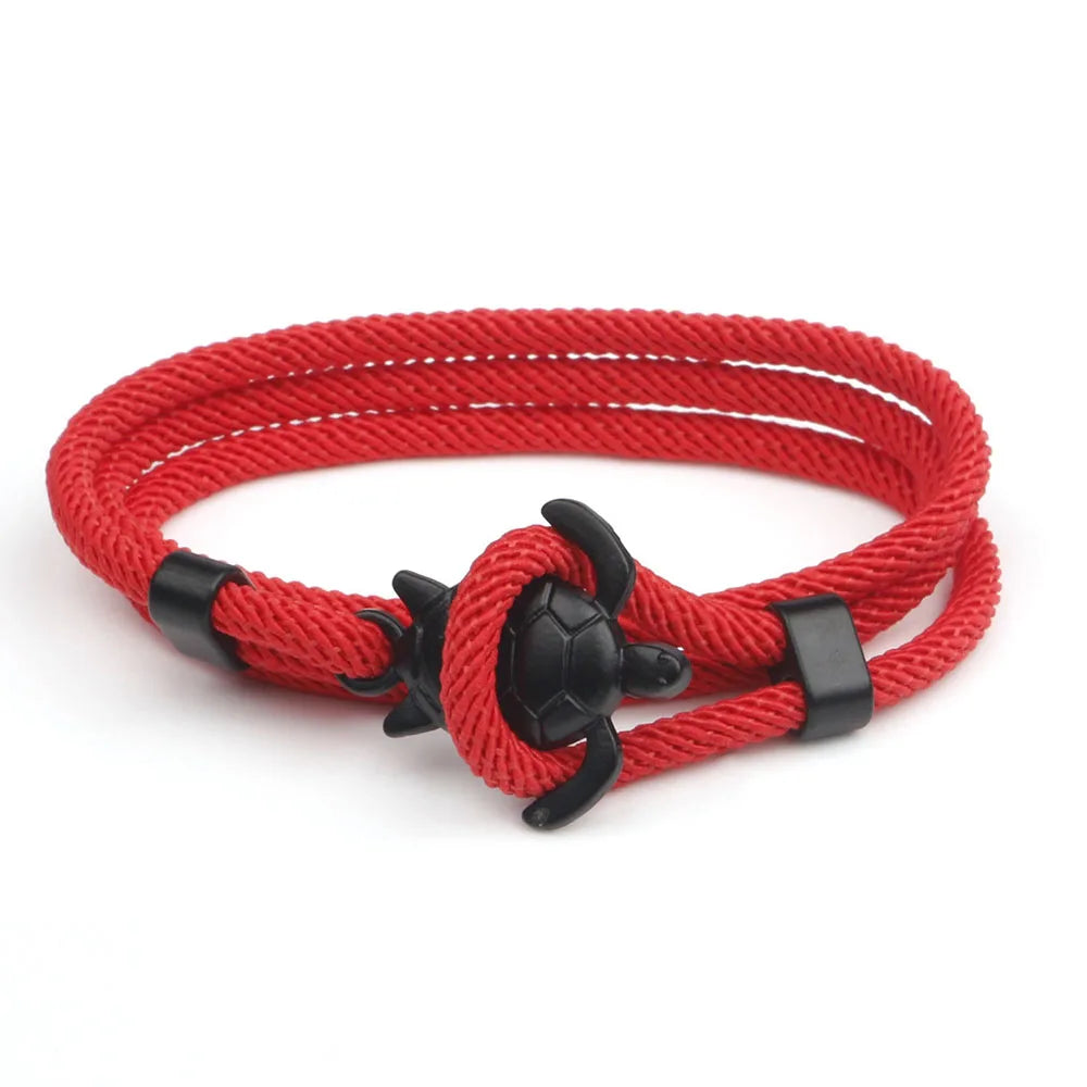 Multilayer Handmade Milan Rope Bracelets Jewelry Charms Men Women Beach Wristband Adjustable Sea Turtle Bracelet