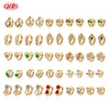 Oro Hd Jewelry Supplier Wholesale Earrings Women Cubic Zirconia Brass Women Stud Earrings Gold Plated Earrings 18k for Gift