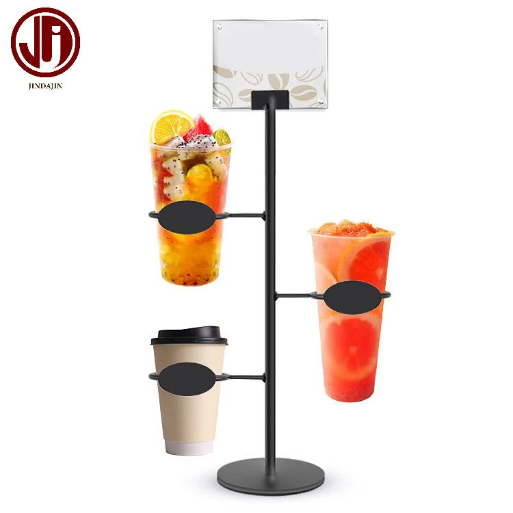 Paper Cup Storage Coffee Shop Milk Tea Shop Plastic Cup Display Rack Metal Iron Baking Paint Display