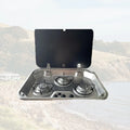 RV Modified Gas Stove Embedded Three Burners High Temperature Resistant Tempered Glass Cover Camper Kitchen Accessories