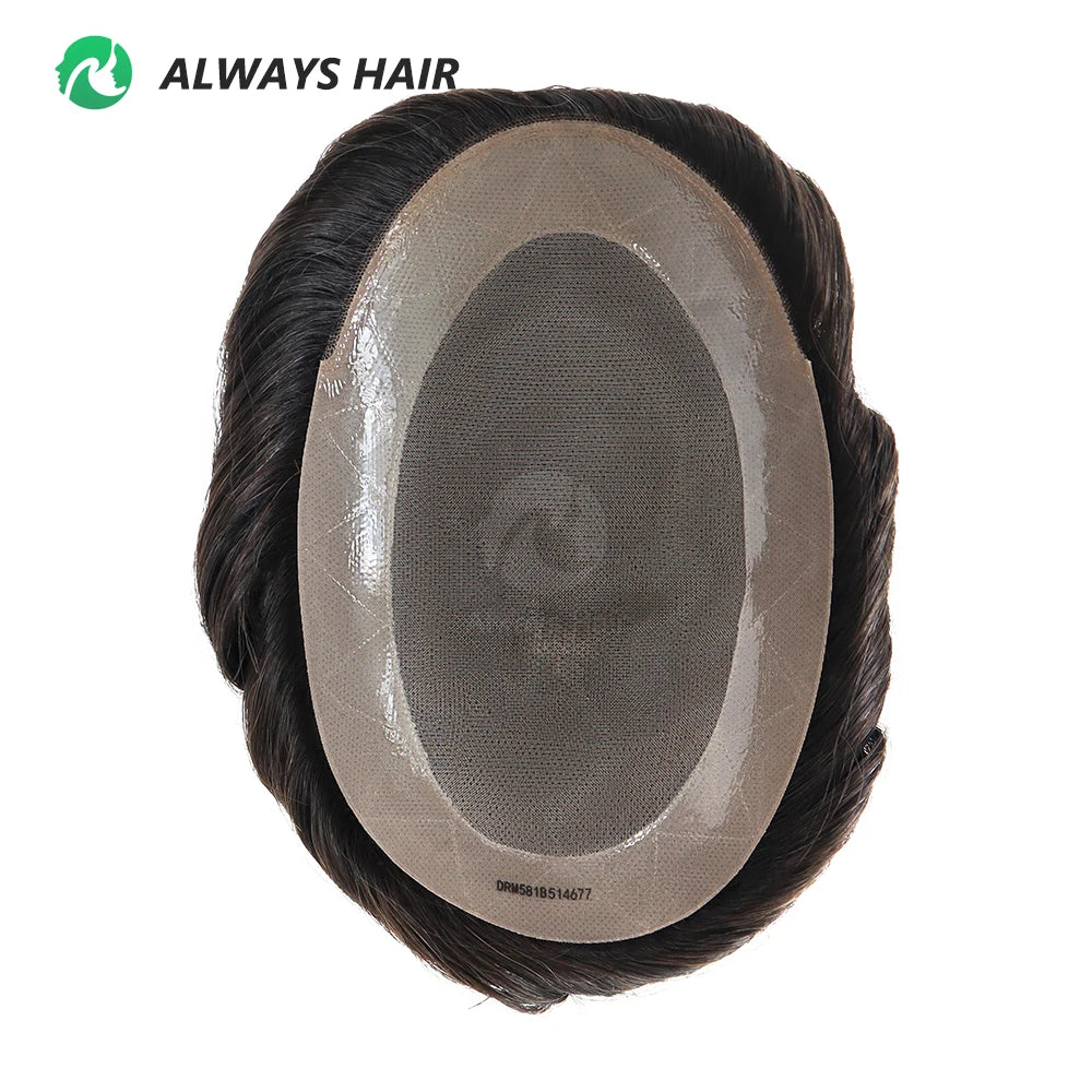 5 X 8 Mens India Hair Piece Toupee Durable Fine Mono With 1/8 " French Lace in Front
