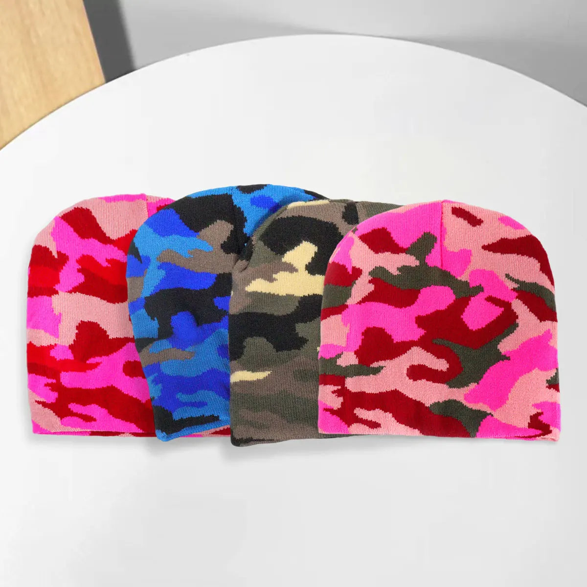 Factory Direct Neutral Jacquard Knitted Winter Hat Camouflage Personalized Hip-hop Brimless Knitted Hat Street Clothing