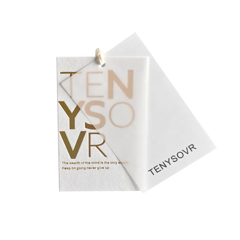 Luxury Custom Gold Foiling Garment String Paper Clothing Cotton hang Tags