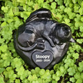 Black Handmade Hand-painted Resin Angel Cat Figurine Engraved Words Glossy Texture Outdoor Use Animal Love Christmas Ornament