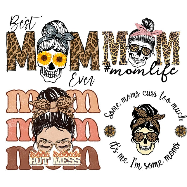 Ready to Ship Mothers Day Mom Life Iron on Stickers Vinyl Mama Transfer Printing Plastisol Print logo for t Shirts