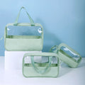 Large-capacity Waterproof Clear Cosmetic Bag Transparent Wash Makeup Bag Leather Travel Toiletry Bag