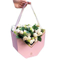 Fashion Portable Flower Gift Box Flower Packaging Hugging Bucket Paper Flower Arrangement Boxes with Ribbon Handle