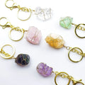 SHOWME Customizable Synthetic Rough Gemstone Crystal Keychain Durable Unique Handcrafted for Personalized Gifts