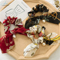 Wholesale Fabric Elastic Band Cord Hair Accessories Scrunchies Hair Ties Print Chain Rabbit Pearl Scrunchies for Girls