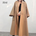 Wholesale Peacoat Clothes Ladies Jackets Warm Plus Size Coat for Winter Overcoat Women Wool Coat Long Belt Alpaca Coat