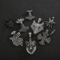 Kalen Noridc Norse Viking Norse Mjolnir Rune Amulet Jewelry Stainless Steel Thor Hammer Spearpoint Wolf Tooth Pendant Necklace