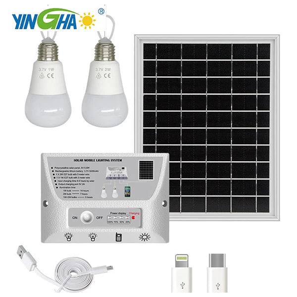 LED Portable Mini Solar Power Lighting System Kits for Home with Music Speaker Solarenergie Systems 2 in 1