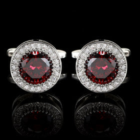 Men's & Women's Light Luxury Zircon Gemstone French Shirt Cufflinks for Wedding Anniversary Gift