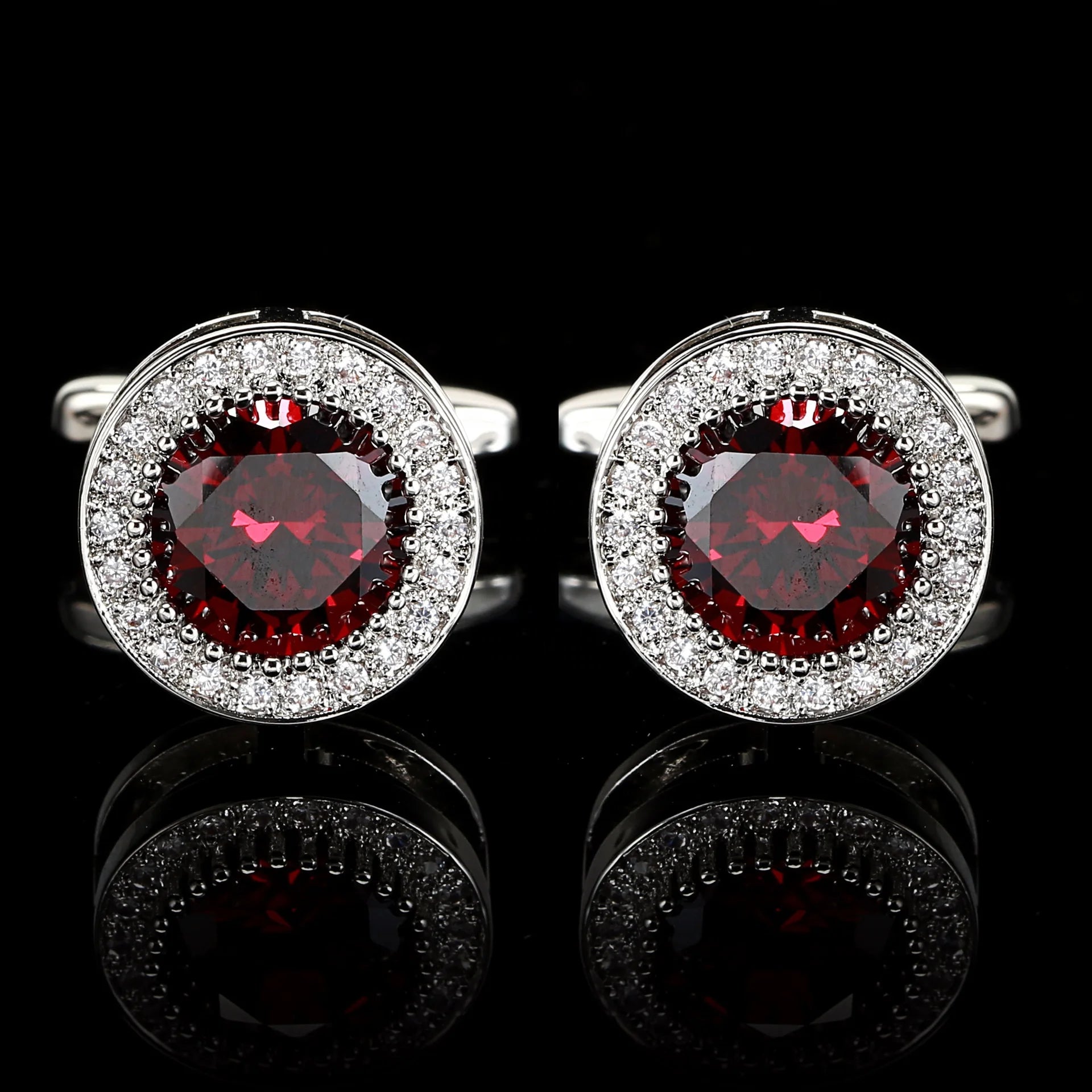 Men's & Women's Light Luxury Zircon Gemstone French Shirt Cufflinks for Wedding Anniversary Gift