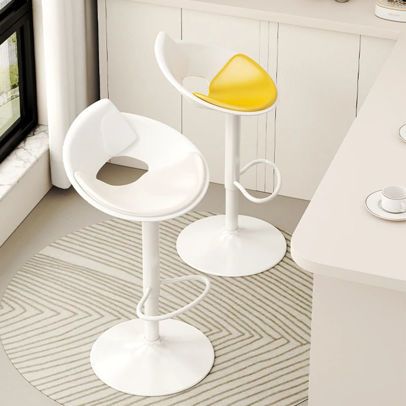 Adjustable Swivel Stainless Steel Bar Stool Leather Seat Modern Design for Home Bar Living Room Commercial Use High Bar Chair