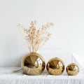 Golden Electroplated Ceramic Vase Home Decoration Round and Spherical Model Wedding Decoration Flower Arrangement Handy Gift