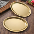 Stainless Steel Thickened Egg-Shaped Fish Plate Restaurant Dinner Shallow Tray Snack Dish Korean Golden Barbecue Plate