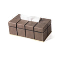 Wholesale Modern Customized Rectangle Real Leather Napkin Tissue Box Simple Luxury Design Sustainable OMA Customized OEM Carton