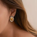 Dazan New Autumn HOT 18k Gold Plated Hypoallergenic Stainless Steel Vintage Oval US UK EU BETTER SALE Earrings Dancer Jewelry