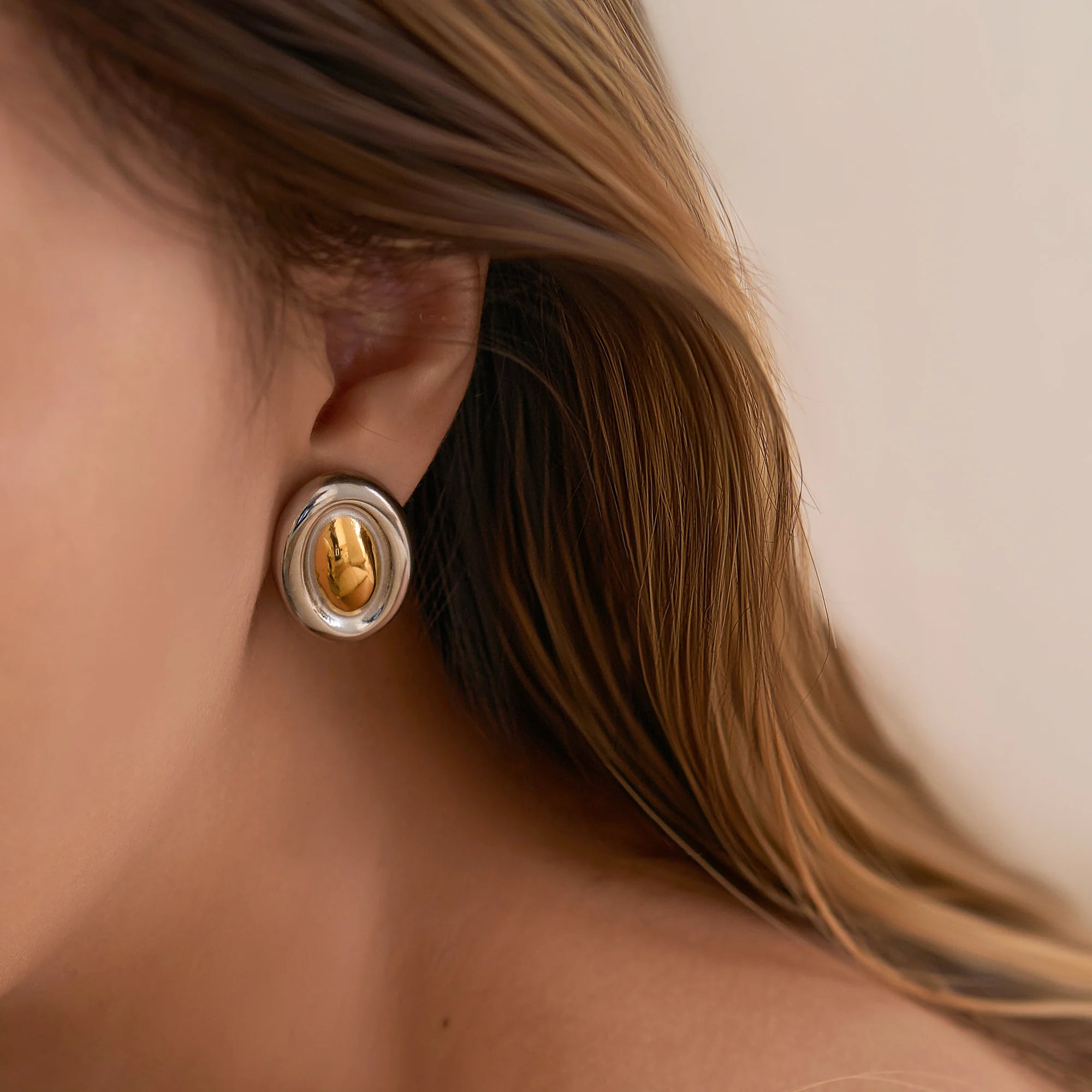Dazan New Autumn HOT 18k Gold Plated Hypoallergenic Stainless Steel Vintage Oval US UK EU BETTER SALE Earrings Dancer Jewelry